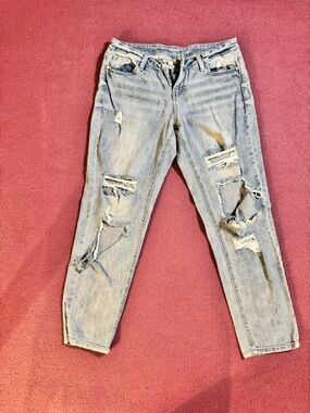 New York & Company Light Blue Ripped Skinny Jeans